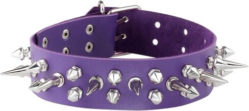 MILAKOO Punk Gothic Leather Choker Collar Chokers مع مسامير قابلة للتعديل للرجال والنساء in Kuwait