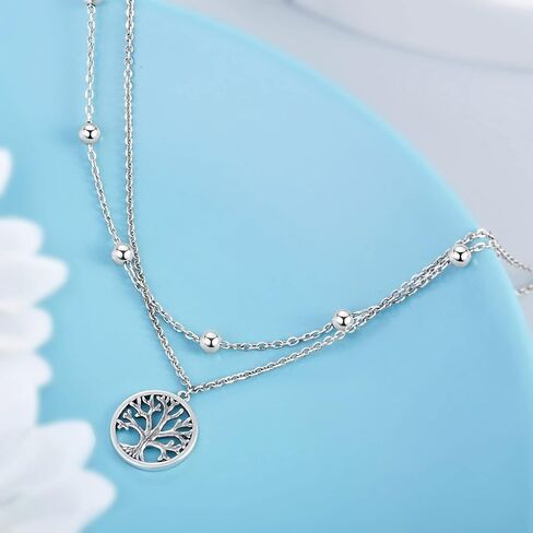 CHIC ARTSY النساء الخلخال S925 الفضة الاسترليني لذيذ الطبقات خلخال سوار قابل للتعديل متعدد الطبقات الشاطئ الكاحل سوار الصيف مجوهرات للنساء 10-11 بوصة in Kuwait
