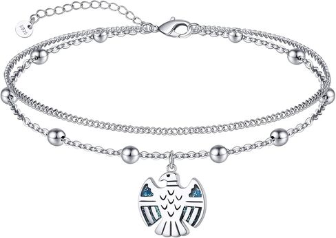 CHIC ARTSY النساء الخلخال S925 الفضة الاسترليني لذيذ الطبقات خلخال سوار قابل للتعديل متعدد الطبقات الشاطئ الكاحل سوار الصيف مجوهرات للنساء 10-11 بوصة in Kuwait
