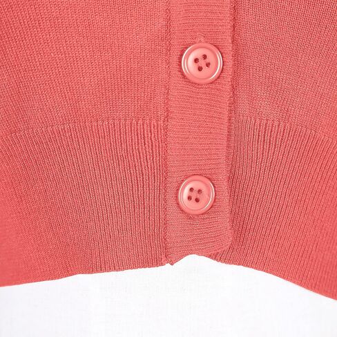 Urban CoCo Women's Cropped Cardigan V-Neck Button Down Knitted Sweater 3/4 Sleeve in Kuwait