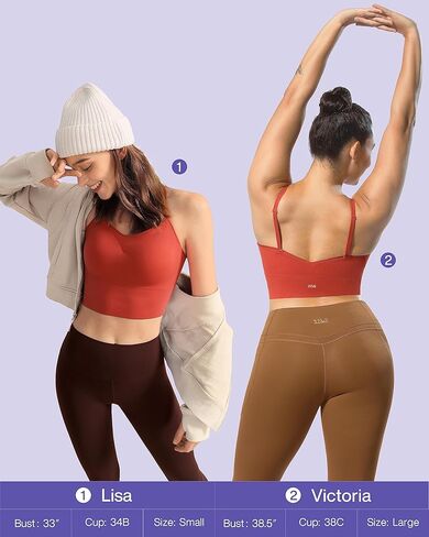 حمالة صدر رياضية طويلة بشريط سباغيتي قابلة للتحويل من VFUS للسيدات، مبطنة متوسطة التأثير برقبة على شكل حرف V للتمرين in Kuwait