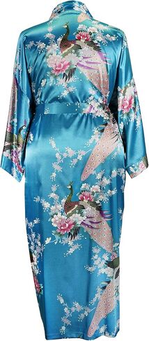 Applesauce - 838B - Plus Size Women's Kimono Long Robe - Boho Floral (One-Size fits most US 1X 2X 3X) in Kuwait
