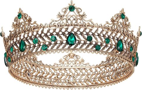 SWEETV Medieval King Crown for Men, Black Prince Tiara Diadem, Metal Crystal Men's Headpieces Costume Hair Accessories for Prom Cosplay Party Birthday Wedding Halloween in Saudi Arabia