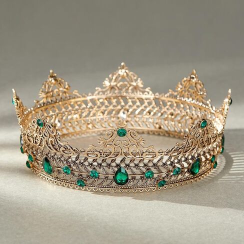 SWEETV Medieval King Crown for Men, Black Prince Tiara Diadem, Metal Crystal Men's Headpieces Costume Hair Accessories for Prom Cosplay Party Birthday Wedding Halloween in Saudi Arabia