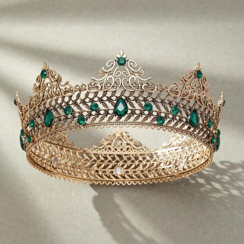 SWEETV Medieval King Crown for Men, Black Prince Tiara Diadem, Metal Crystal Men's Headpieces Costume Hair Accessories for Prom Cosplay Party Birthday Wedding Halloween in Saudi Arabia