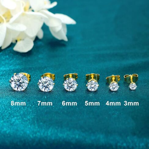 Stud Cartilage Earrings for Women Flat Back Earrings for Women Hypoallergenic Surgical Steel Stud Earrings 6 Pairs 18-20G in Saudi Arabia