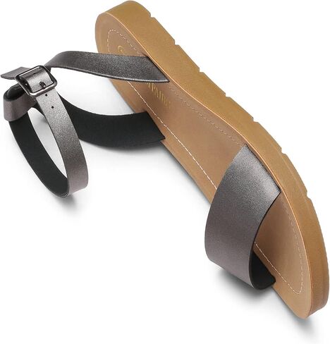 DREAM PAIRS Women’s One Band Ankle Strap Buckle Flat Sandals in Kuwait