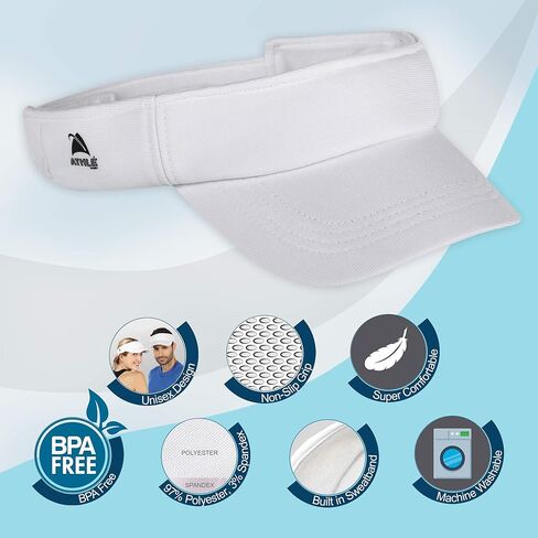 Athle Sport Sun Visors for Women and Men - Sun Visor Hat with Built-in Sweatband and Non-Slip Grip in Kuwait