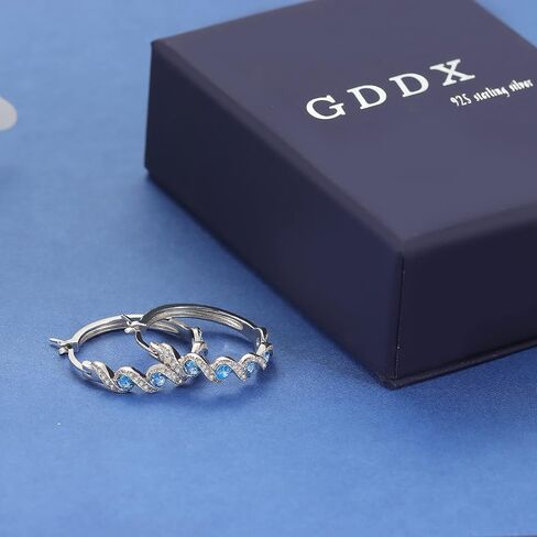 GDDX Sterling Silver Earrings, 925 Sterling Silver Hoop Earrings for Women Cubic Zirconia White Gold Plated Hypoallergenic Silver Earrings for Women Trendy Graduation Birthday Party Jewelry Gifts in Kuwait