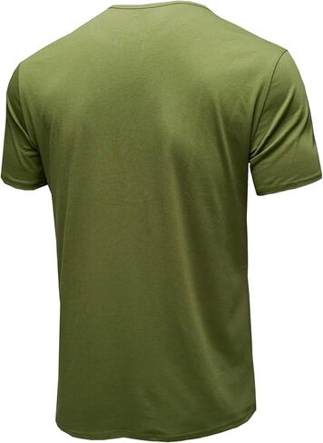 تي شيرت Viwedo رجالي بمقاس نحيف Henley بأكمام قصيرة وخفيف الوزن أساسي كاجوال in Kuwait