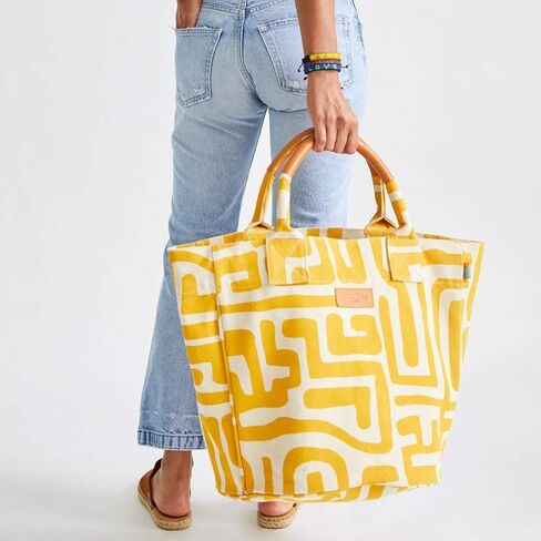 حقيبة Ubuntu Life Weekender Tote - حقيبة كبيرة من القماش وحقيبة شاطئ وحقيبة سفر مصنوعة من القطن الطبيعي in Kuwait