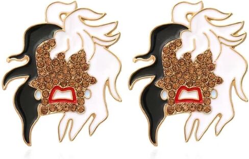 أقراط شريرة للنساء والفتيات والمراهقات والأزياء التنكرية والمزيد. أقراط دلماسية لطيفة جدًا للنساء! أقراط على شكل شرير ذو شعر أبيض وأسود للكوسبلاي، وإكسسوارات الأزياء. إكسسوارات Cruella بأسعار معقولة للهالوين والملابس والمعجبين والمزيد in Kuwait