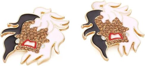 أقراط شريرة للنساء والفتيات والمراهقات والأزياء التنكرية والمزيد. أقراط دلماسية لطيفة جدًا للنساء! أقراط على شكل شرير ذو شعر أبيض وأسود للكوسبلاي، وإكسسوارات الأزياء. إكسسوارات Cruella بأسعار معقولة للهالوين والملابس والمعجبين والمزيد in Kuwait