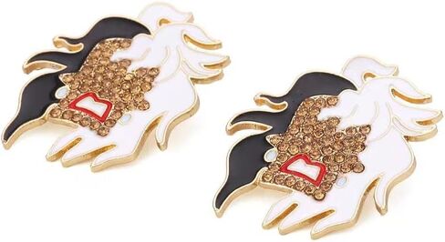 أقراط شريرة للنساء والفتيات والمراهقات والأزياء التنكرية والمزيد. أقراط دلماسية لطيفة جدًا للنساء! أقراط على شكل شرير ذو شعر أبيض وأسود للكوسبلاي، وإكسسوارات الأزياء. إكسسوارات Cruella بأسعار معقولة للهالوين والملابس والمعجبين والمزيد in Kuwait