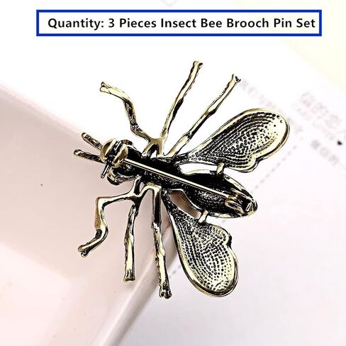 مجموعة دبوس بروش للنساء من إن إيه 4 قطع من الحشرات والنحل الكريستالية وحشرات الحيوانات دبابيس مجوهرات عتيقة in Kuwait