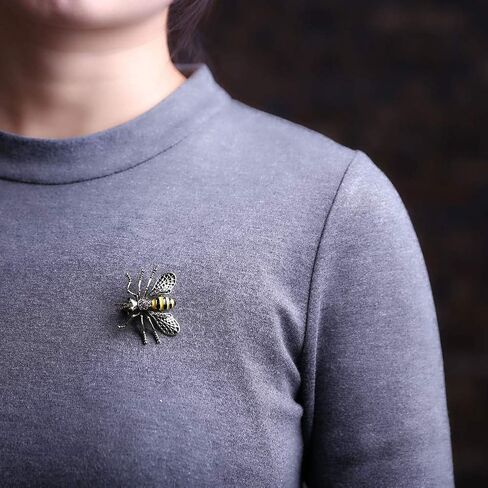 مجموعة دبوس بروش للنساء من إن إيه 4 قطع من الحشرات والنحل الكريستالية وحشرات الحيوانات دبابيس مجوهرات عتيقة in Kuwait