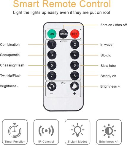 RECESKY C7 لمبات أضواء سلسلة عيد الميلاد مع جهاز تحكم عن بعد - 50 LED 24ft أحمر أبيض أخضر سلسلة أضواء البطارية لإضاءة عيد الميلاد الجنية لغرفة النوم جارلاند ساحة المنزل شجرة عيد الميلاد زينة عيد الميلاد in Saudi Arabia