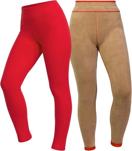 CoSisNY Women's Warm Winter Leggings Cotton Fleece Lined Thermal Pants ONE Legging Mid-Rise in Kuwait