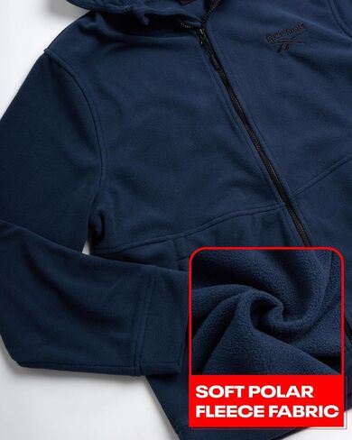 Reebok Mens Fleece Jacket - Lightweight Polar Fleece Zip Up Winter Jackets for Men - Gym Workout Running Outdoor Mens Jacket in Saudi Arabia