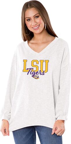 Flying Colors Apparel Women's NCAA Collection | The Bailey II - Sandwashed Relaxed Rib Knit V Neck Tunic in Saudi Arabia
