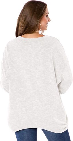 Flying Colors Apparel Women's NCAA Collection | The Bailey II - Sandwashed Relaxed Rib Knit V Neck Tunic in Saudi Arabia