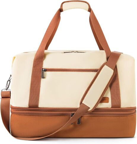 حقيبة سفر قابلة للتوسيع للرجال - حقائب كبيرة لعطلة نهاية الأسبوع للنساء مع حجرة للأحذية - حقيبة من القماش الخشن خفيفة الوزن قابلة للطي طوال الليل - أسود in Kuwait