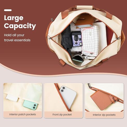 حقيبة سفر قابلة للتوسيع للرجال - حقائب كبيرة لعطلة نهاية الأسبوع للنساء مع حجرة للأحذية - حقيبة من القماش الخشن خفيفة الوزن قابلة للطي طوال الليل - أسود in Kuwait