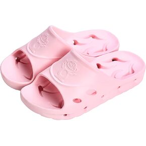 BAI HOU Shower Sandal Boys & Girls Slide Sandals Kids Water Shoes Beach/Pool Side Leak Slippers with Drain Holes Non-Slip Bathroom Slippers Soft Sole Open Toe House Slippers EVA Platform in Kuwait