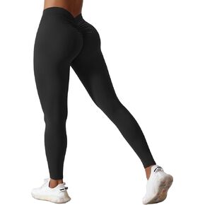 CHANGEZOE Viral V Back Scrunch Butt Leggings for Women Butt Lifting Low V Cut Workout Yoga Pants