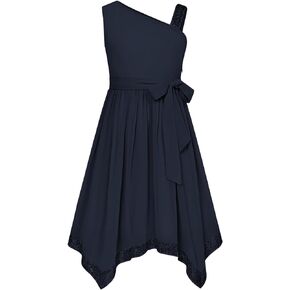 GRACE KARIN Girls Summer Dress One Shoulder Party Formal Birthday Midi Dress 5-12Y