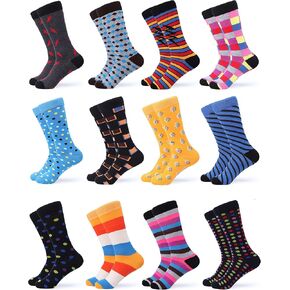 GALLERY SEVEN Men's Fun Dress Socks - Funky Colorful Socks for Men - 12 Pack in Kuwait