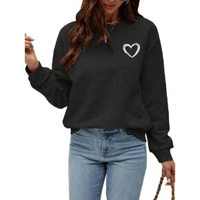 SweatyRocks Women's Long Sleeve Sweatshirt Graphic Print Round Neck Casual Drop Shoulder Pullover Tops in Saudi Arabia