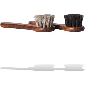 Valentino Garemi Shoe Polish Applicator Brush Traditional Set | Real Horse Hair & Hard Wood Handle | for All Leather Footwear & Boots | Manufactured in Germany in Kuwait
