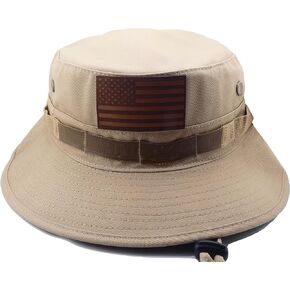 قبعة صيد كامو بوني مع علم أمريكي من الجلد الطبيعي. 5 ألوان in Kuwait