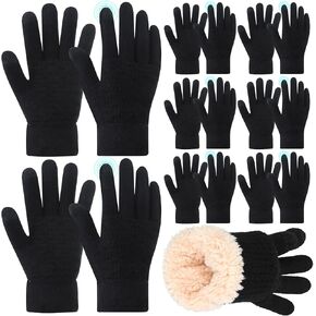 Twistover 9 Pairs Touch Screen Cable Knit Winter Gloves Thermal Warm Gloves with Touchscreen Fingers Fleece Lined Mittens for Women Men Cold Weather in Saudi Arabia