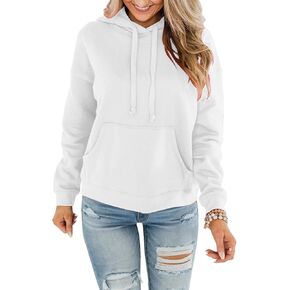 ORANDESIGNE Women's Casual Color Block/Solid Hoodies Long Sleeve Pullover Tops Loose Lightweight Sweatshirt with Pocket in Kuwait