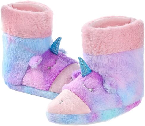 شبشب Yseoul للفتيات والأولاد يونيكورن القرش، حذاء شتوي دافئ من الصوف المخملي بتصميم حيوان لطيف سهل الارتداء للاستخدام الداخلي والخارجي in Kuwait