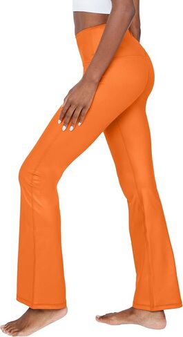 90 Degree By Reflex Faux Leather Flared Leg Yoga Pants - Squat Proof Interlink V-Back Cire Leggings in Saudi Arabia