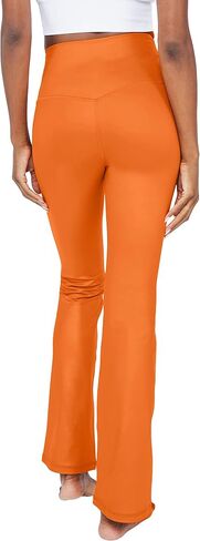 90 Degree By Reflex Faux Leather Flared Leg Yoga Pants - Squat Proof Interlink V-Back Cire Leggings in Saudi Arabia