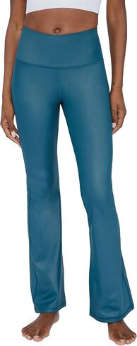 90 Degree By Reflex Faux Leather Flared Leg Yoga Pants - Squat Proof Interlink V-Back Cire Leggings in Saudi Arabia