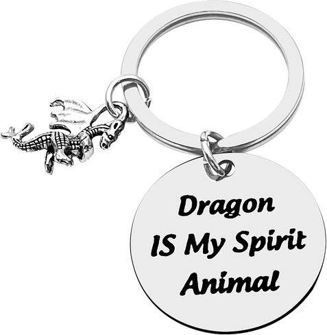 xyqcy Funny Dragon Keychain Dragon is My Spirit Animal Keyring with Dragon Totem Charm Inspirational Jewelry Christmas Birthday Gift for Women Girl Friend Dragon Lovers Gift in Saudi Arabia