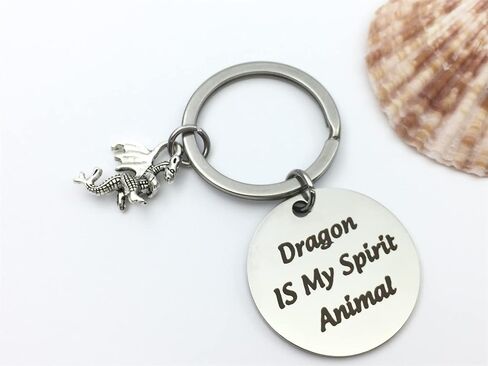 xyqcy Funny Dragon Keychain Dragon is My Spirit Animal Keyring with Dragon Totem Charm Inspirational Jewelry Christmas Birthday Gift for Women Girl Friend Dragon Lovers Gift in Saudi Arabia