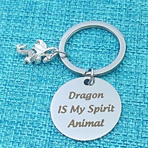 xyqcy Funny Dragon Keychain Dragon is My Spirit Animal Keyring with Dragon Totem Charm Inspirational Jewelry Christmas Birthday Gift for Women Girl Friend Dragon Lovers Gift in Saudi Arabia