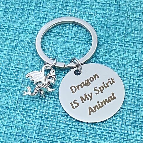 xyqcy Funny Dragon Keychain Dragon is My Spirit Animal Keyring with Dragon Totem Charm Inspirational Jewelry Christmas Birthday Gift for Women Girl Friend Dragon Lovers Gift in Saudi Arabia