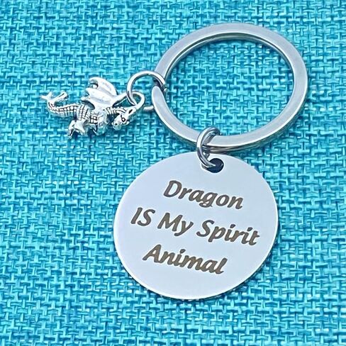 xyqcy Funny Dragon Keychain Dragon is My Spirit Animal Keyring with Dragon Totem Charm Inspirational Jewelry Christmas Birthday Gift for Women Girl Friend Dragon Lovers Gift in Saudi Arabia