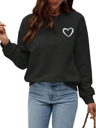 سويت شيرت SweatyRocks نسائي بأكمام طويلة وطباعة جرافيك ورقبة دائرية كاجوال وكتف منسدل in Saudi Arabia