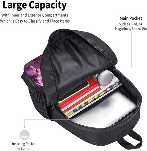 BUSOTH حقيبة ظهر للاعب كرة القدم، حقيبة ظهر عصرية مطبوعة ثلاثية الأبعاد مقاس 16.5 بوصة، حقيبة ظهر كاجوال مبتكرة للكمبيوتر المحمول للنساء والرجال in Kuwait