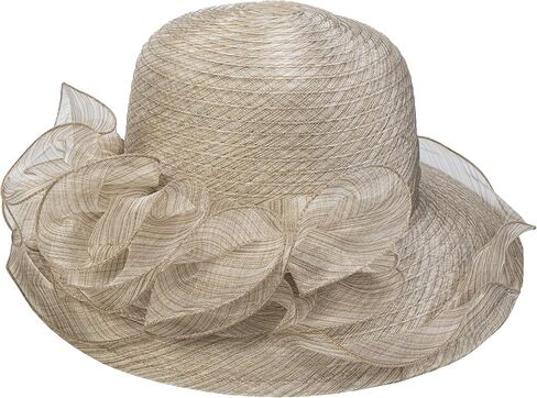 Vintage Organza Kentucky Derby Fascinator Hat for Women Summer Sun Hat Cloche Bowler Hat in Kuwait
