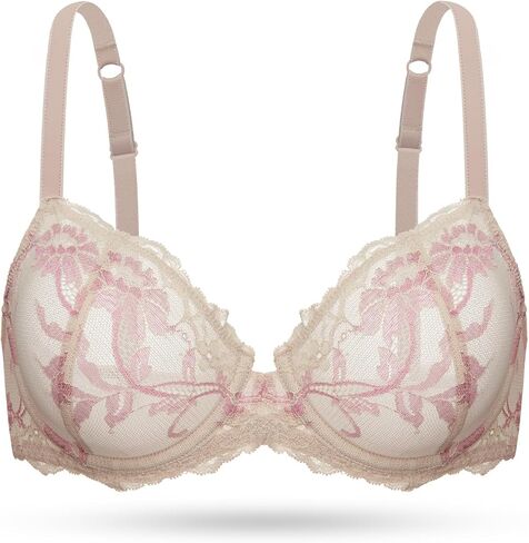 Wingslove حمالة صدر دانتيل للنساء، حمالة صدر جذابة وشفافة، غير مبطنة، حمالة صدر غير مبطنة in Kuwait