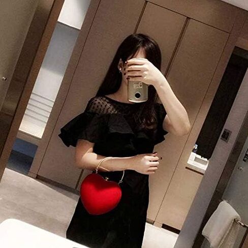 Goclothod Heart Shape Evening Bag Party Clutch Handbag Chain Shoulder Bag in Saudi Arabia